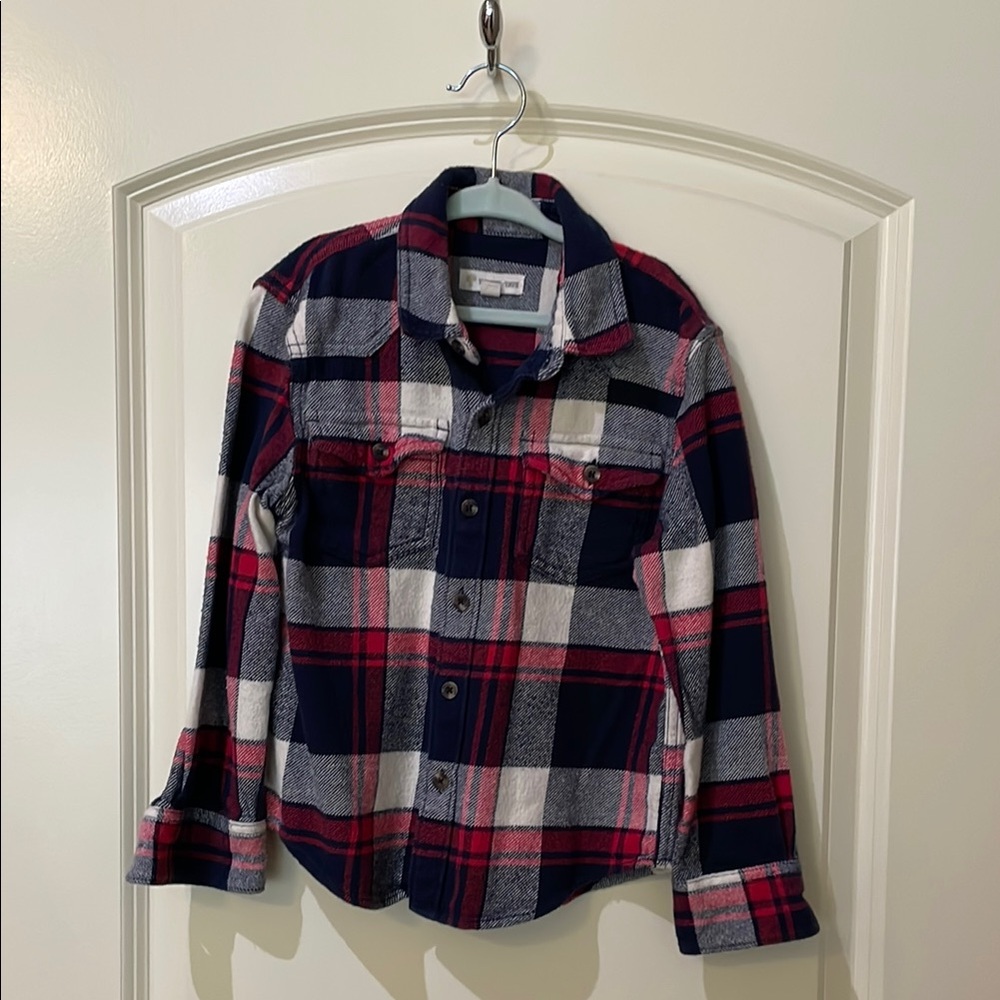 BOYS Plaid Kids Shirt - Red, Blue, and White